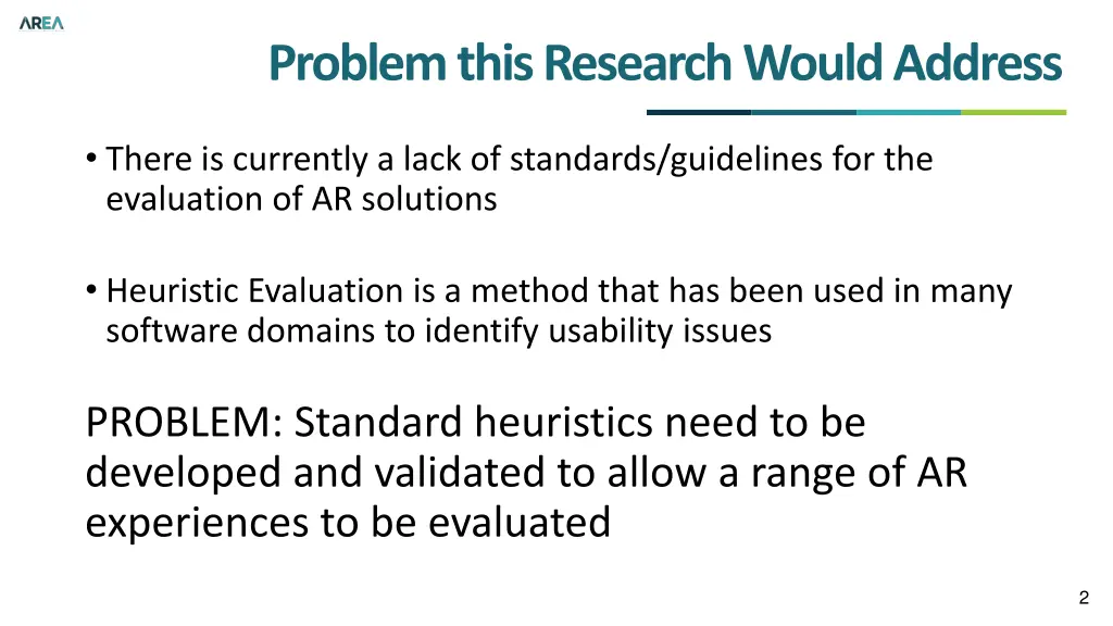 problem this research would address