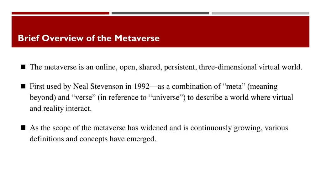 brief overview of the metaverse