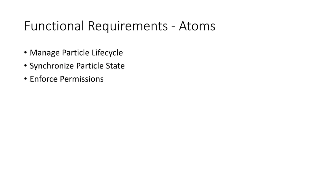 functional requirements atoms