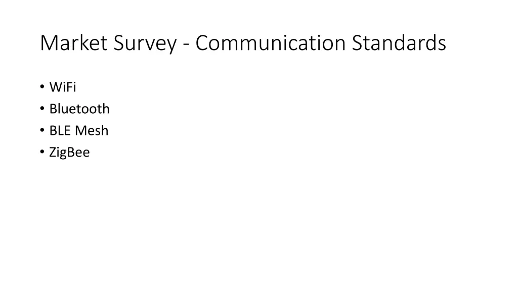 market survey communication standards