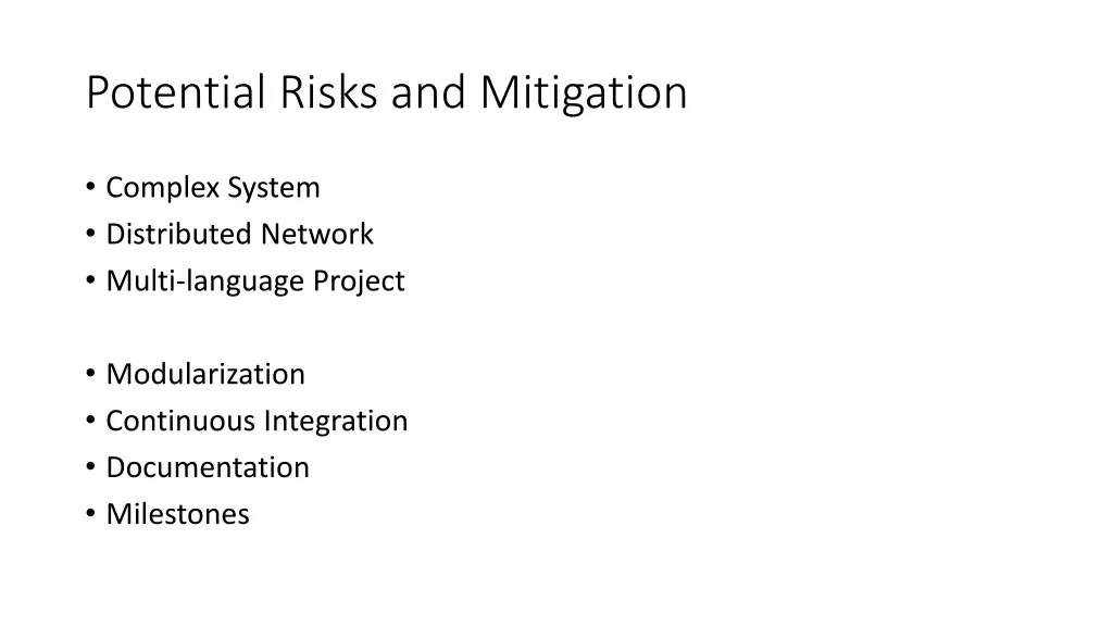 potential risks and mitigation