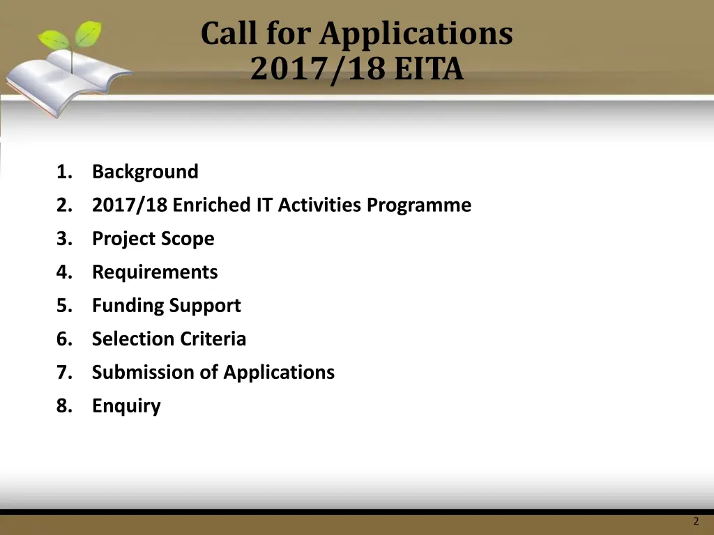 call for applications 2017 18 eita