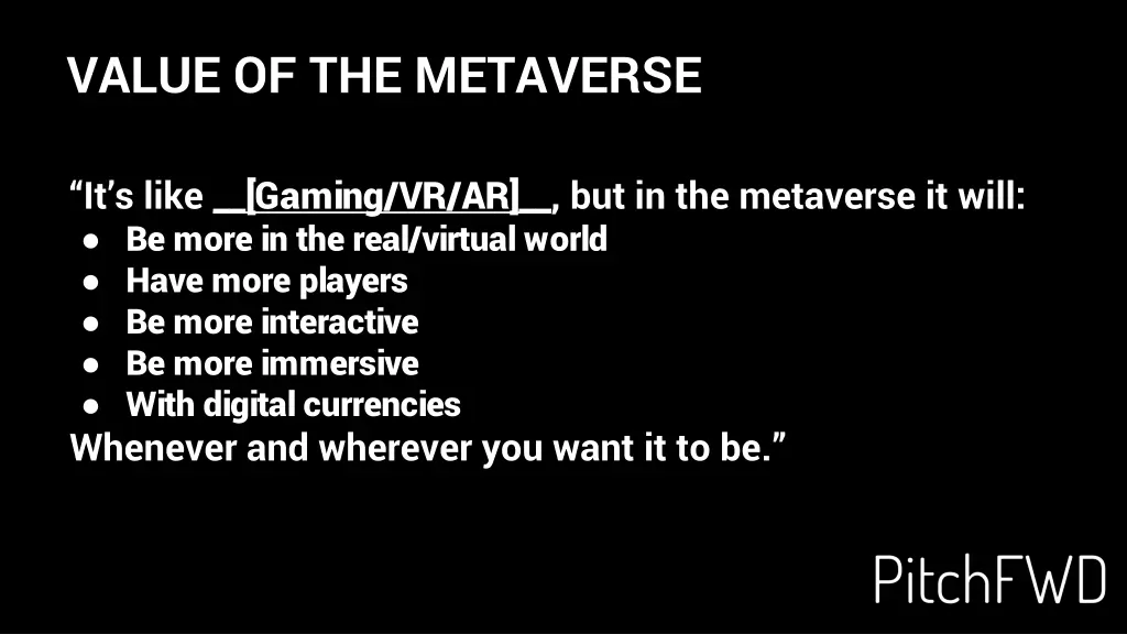 value of the metaverse
