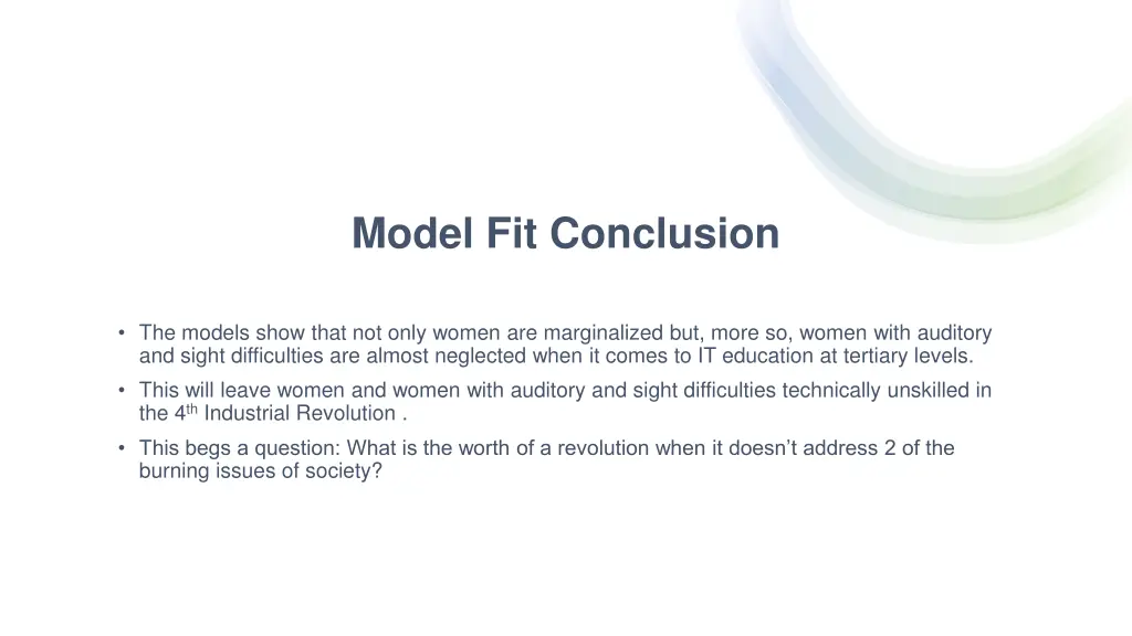 model fit conclusion