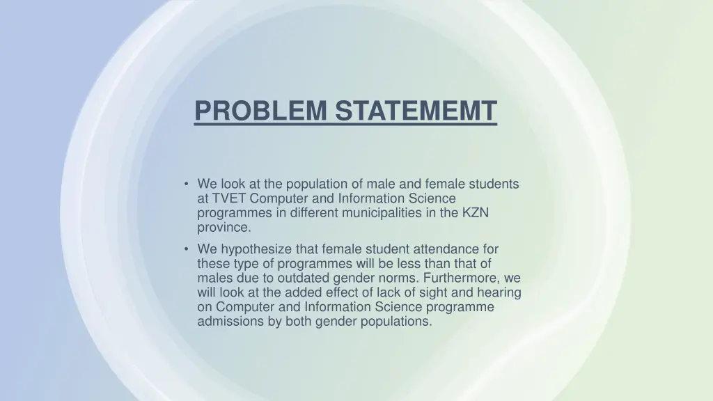 problem statememt