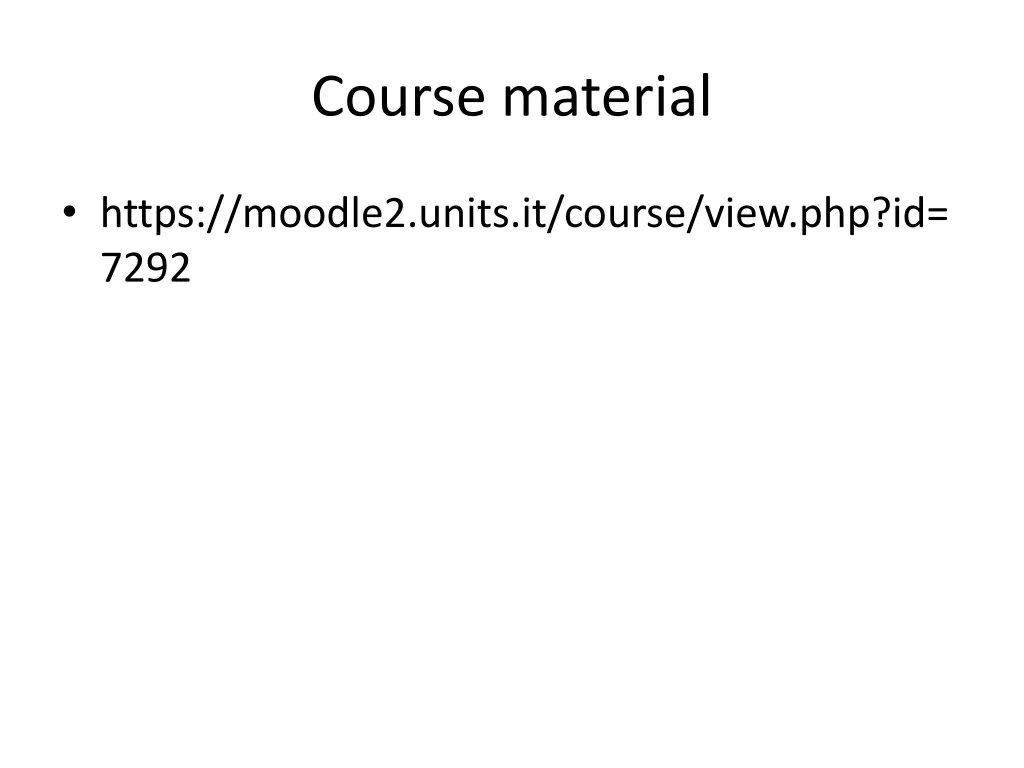 course material