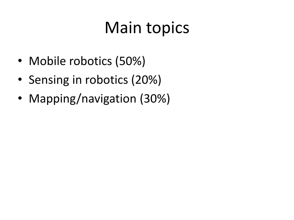 main topics