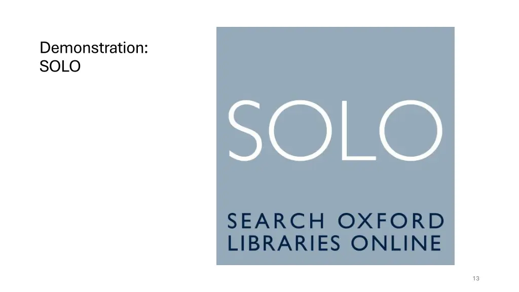 demonstration solo