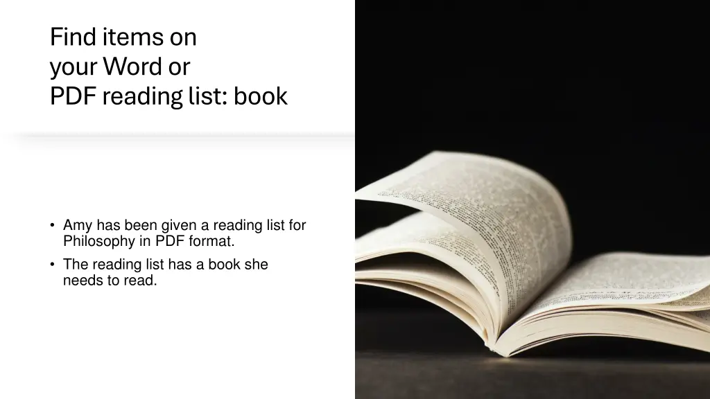 find items on yourword or pdfreadinglist book