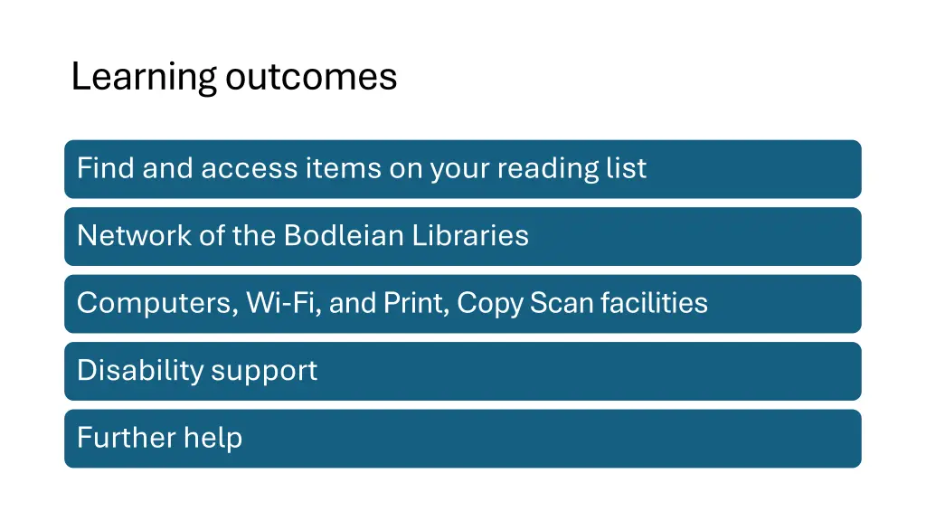 learning outcomes