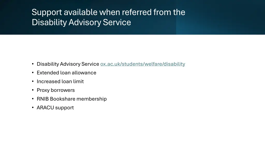 support available when referred from