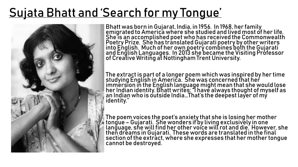 sujata bhatt and search for my tongue