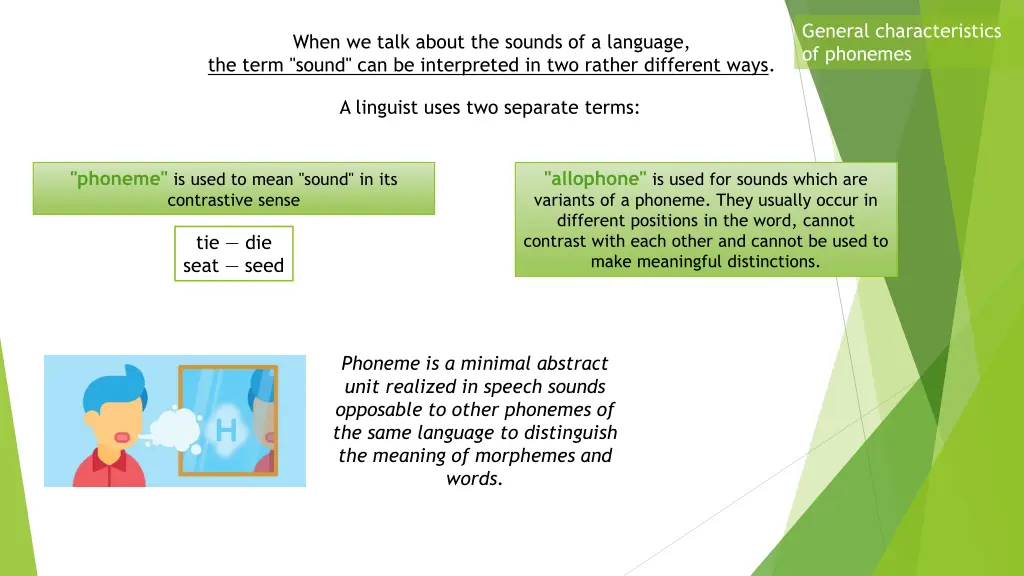 general characteristics of phonemes