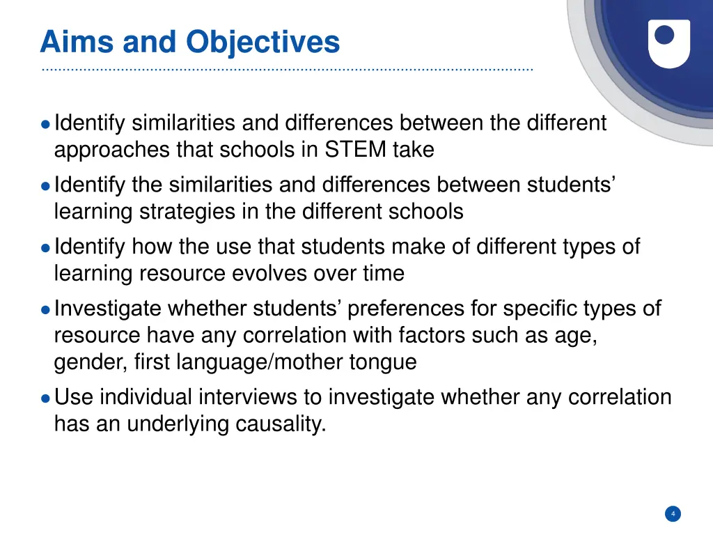 aims and objectives