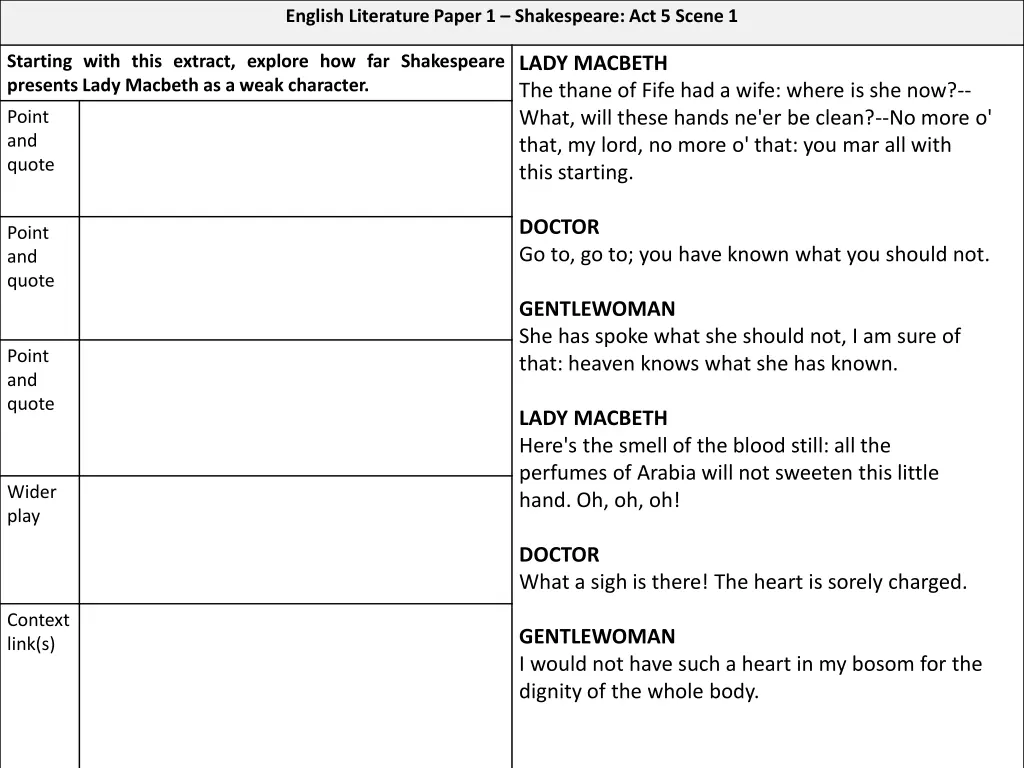 english literature paper 1 shakespeare 16