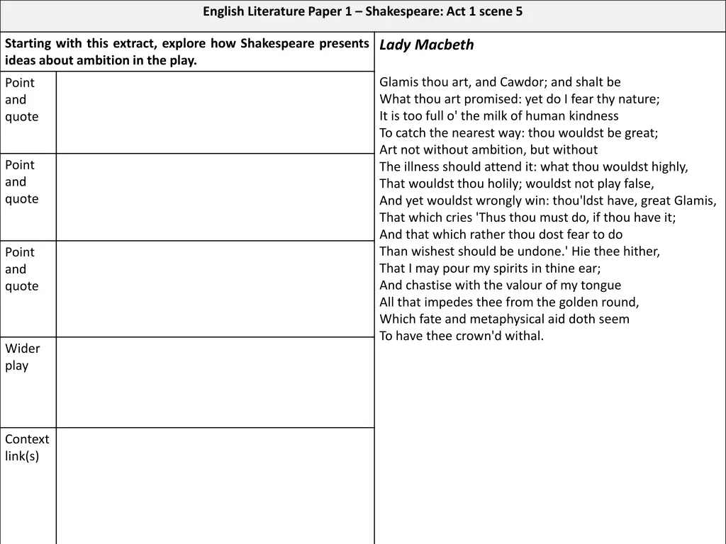 english literature paper 1 shakespeare 2