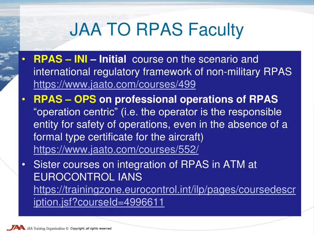 jaa to rpas faculty