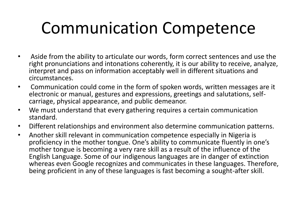 communication competence