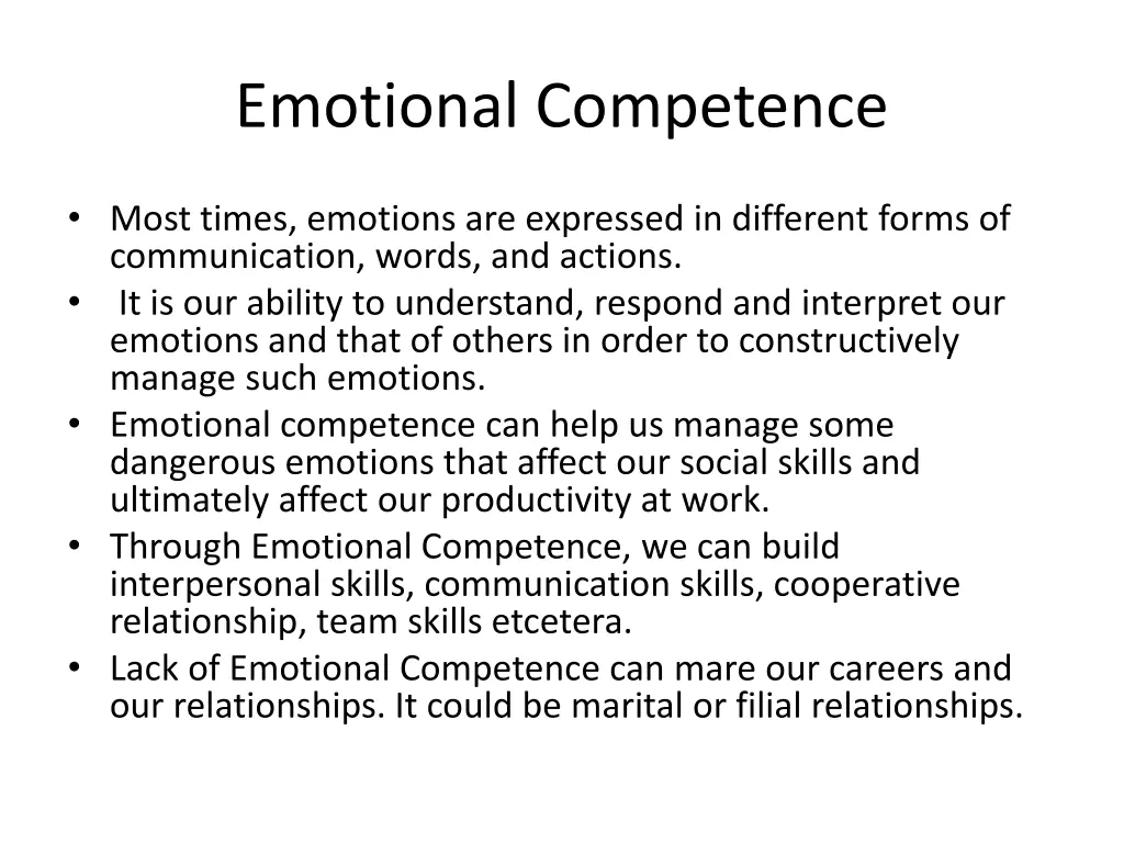 emotional competence
