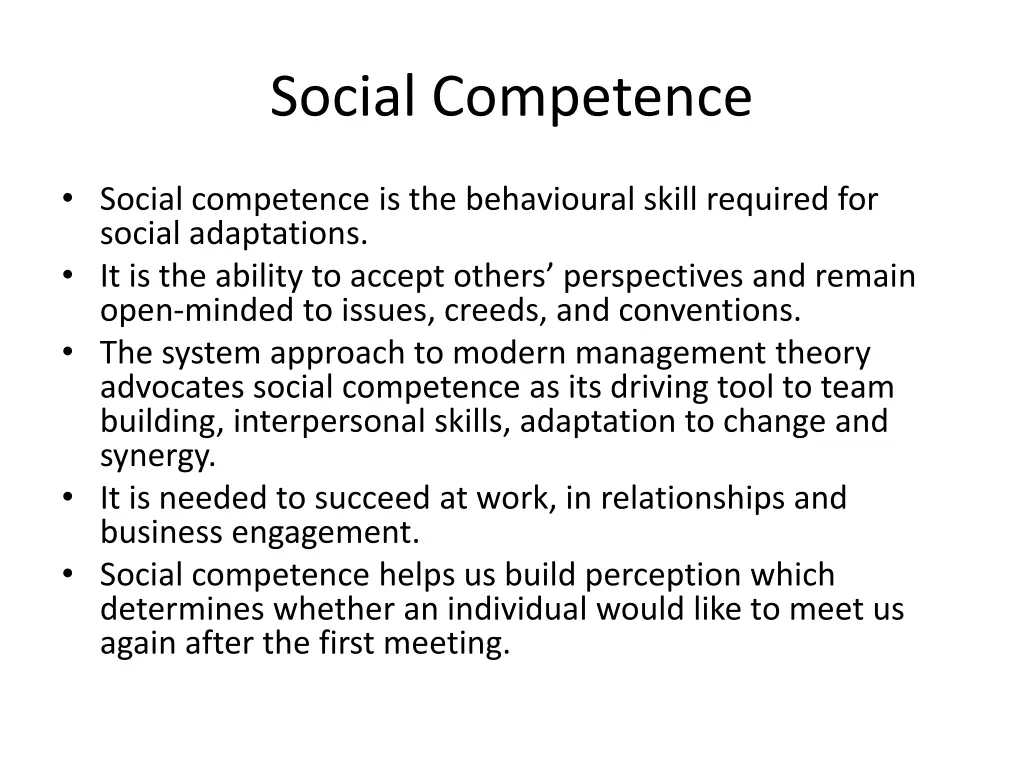 social competence