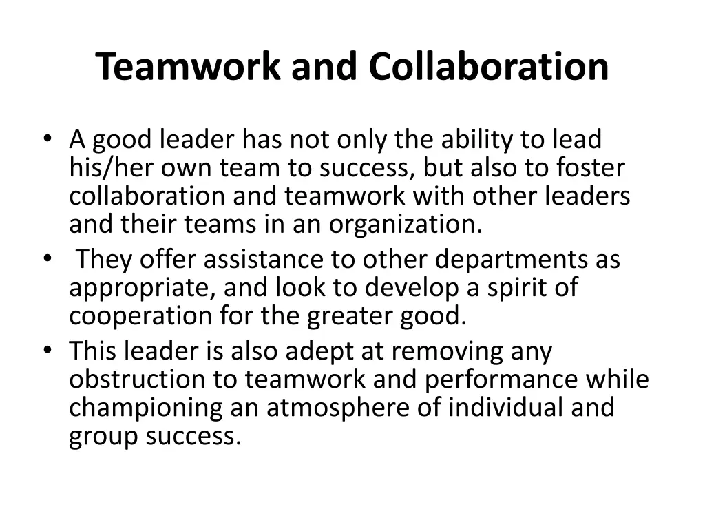 teamwork and collaboration
