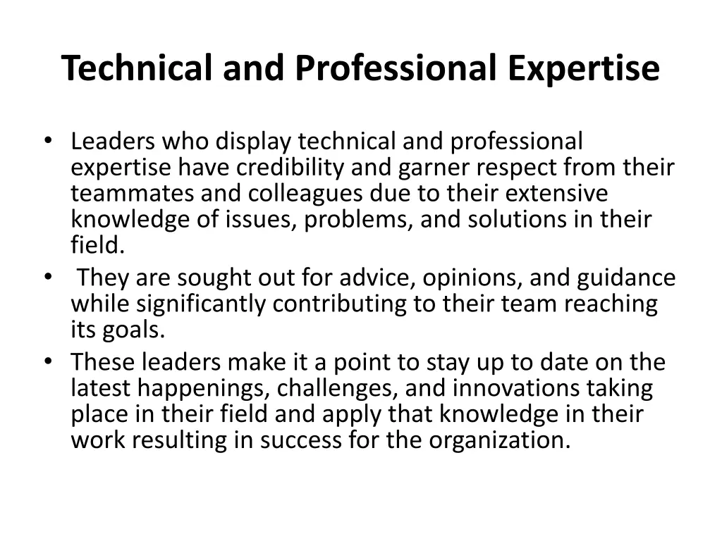 technical and professional expertise