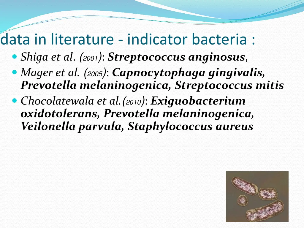 data in literature indicator bacteria shiga