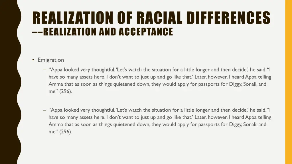 realization of racial differences realization 1