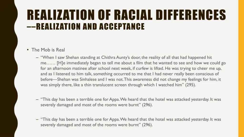 realization of racial differences realization