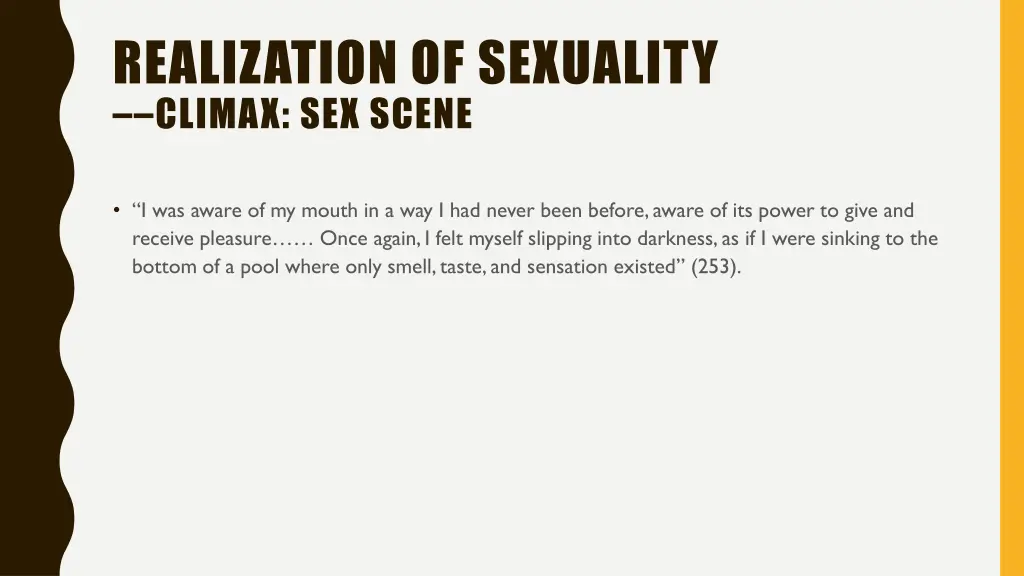 realization of sexuality climax sex scene