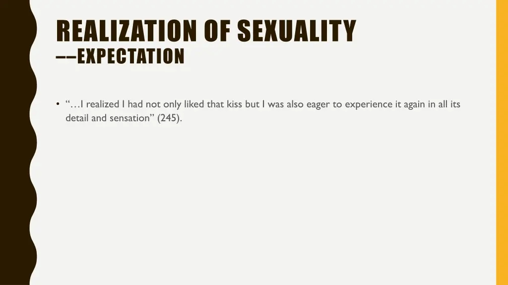 realization of sexuality expectation