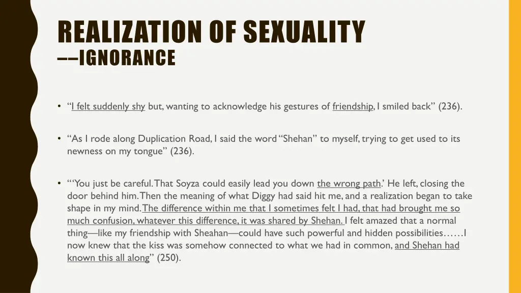 realization of sexuality ignorance