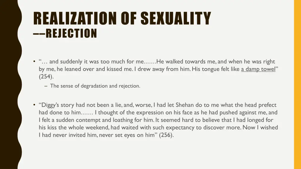 realization of sexuality rejection