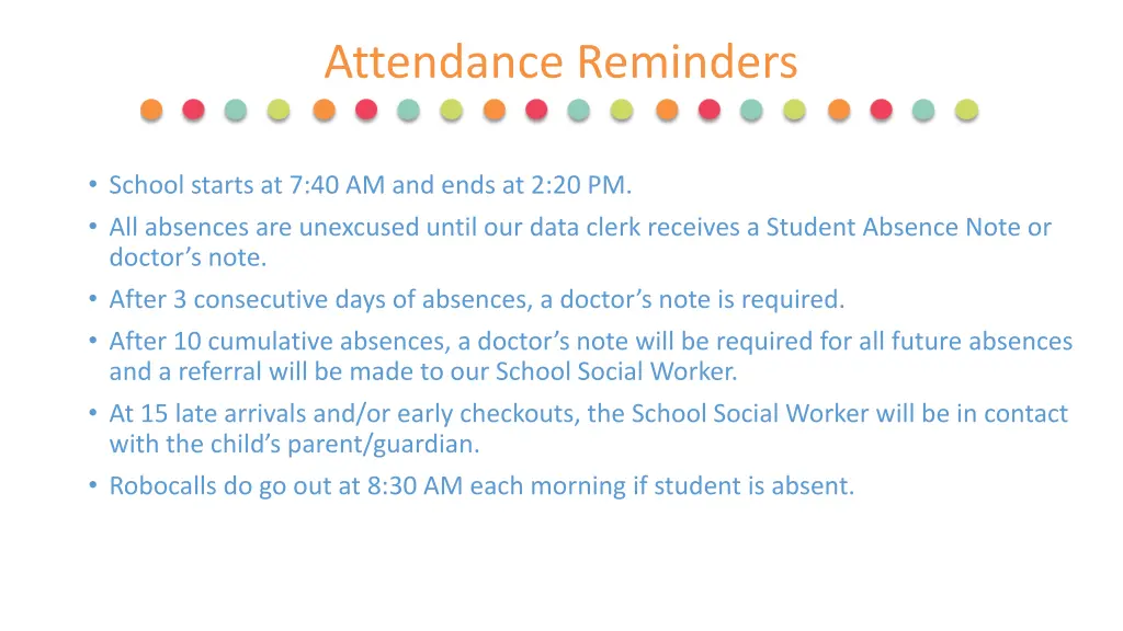 attendance reminders