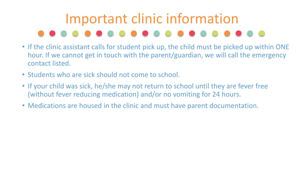 important clinic information