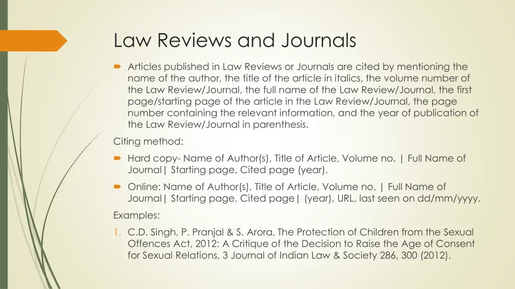 law reviews and journals