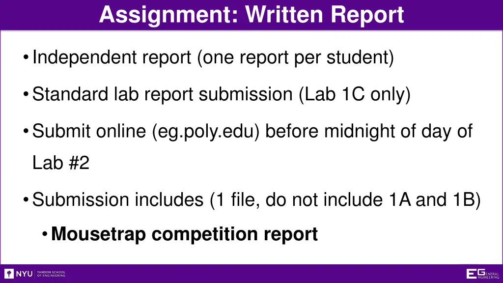 assignment written report
