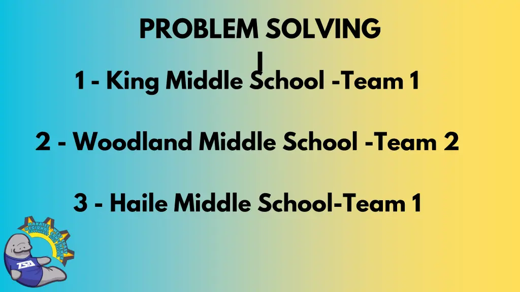problem solving i 1 king middle school team 1