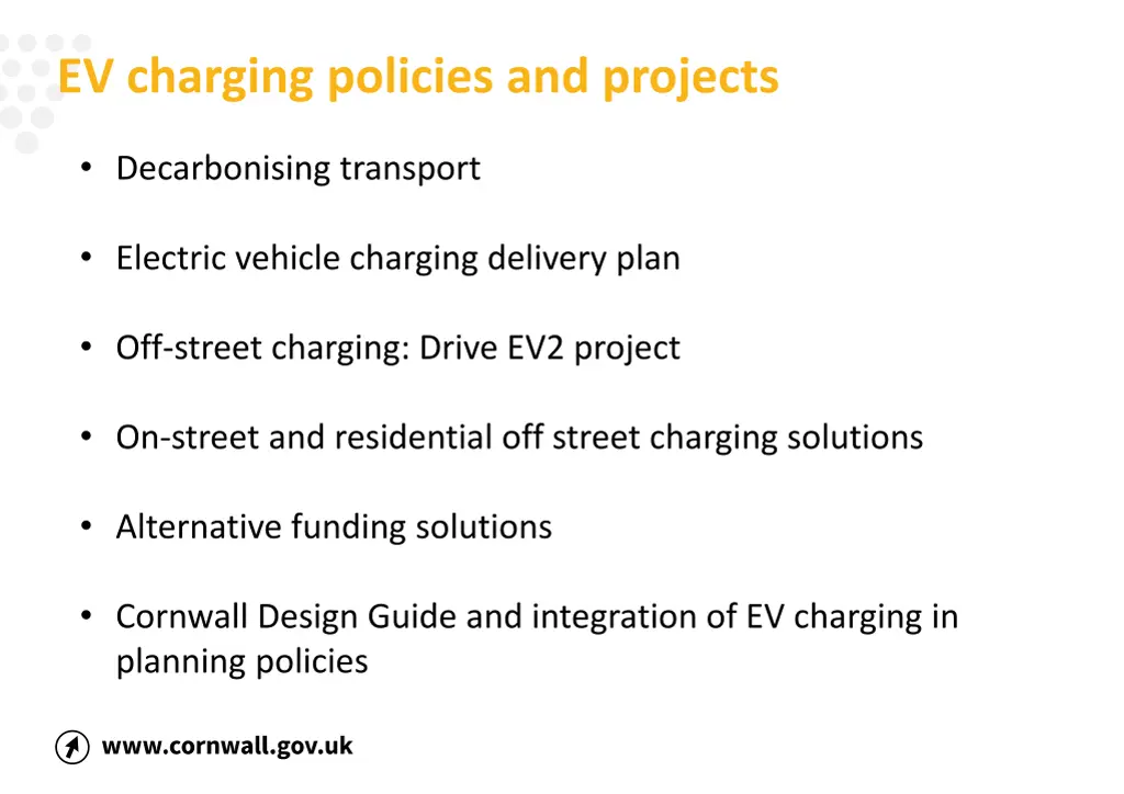 ev charging policies and projects