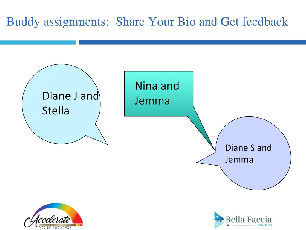 buddy assignments share your bio and get feedback