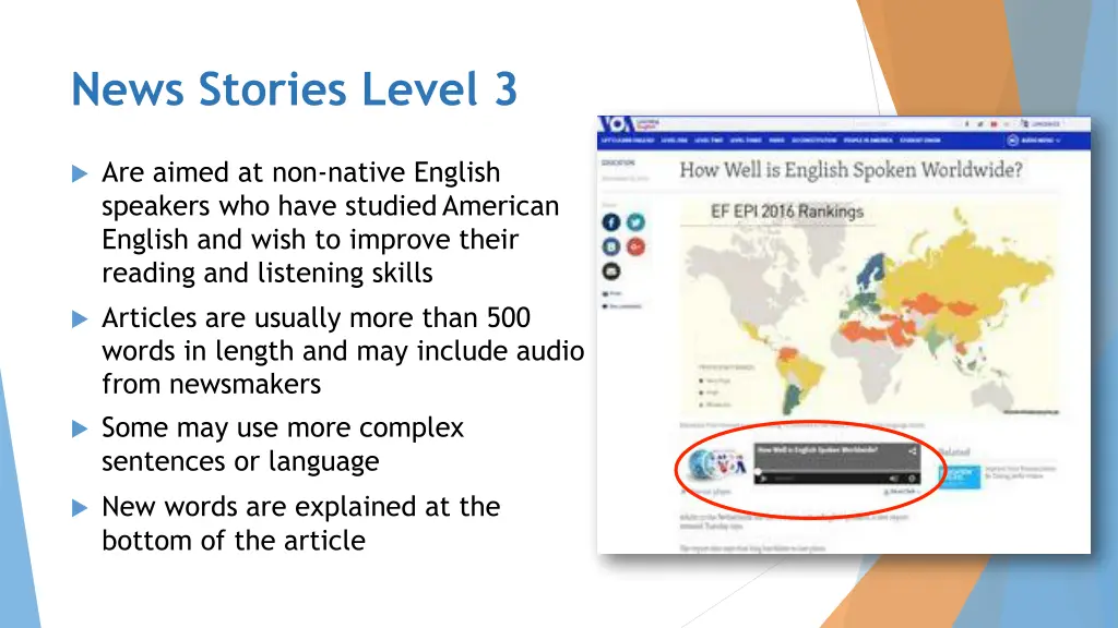 news stories level 3
