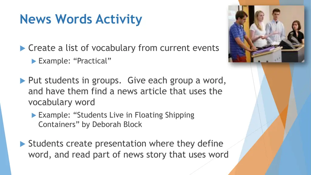 news words activity