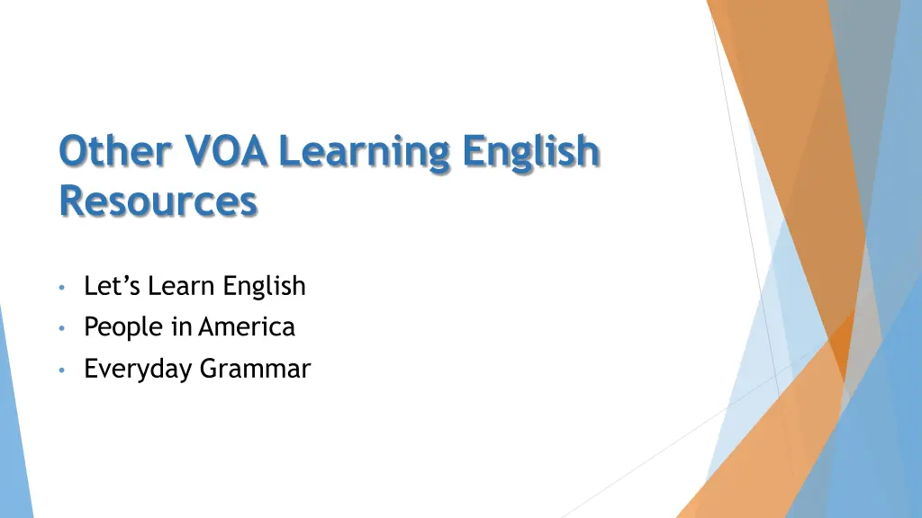 other voa learning english resources