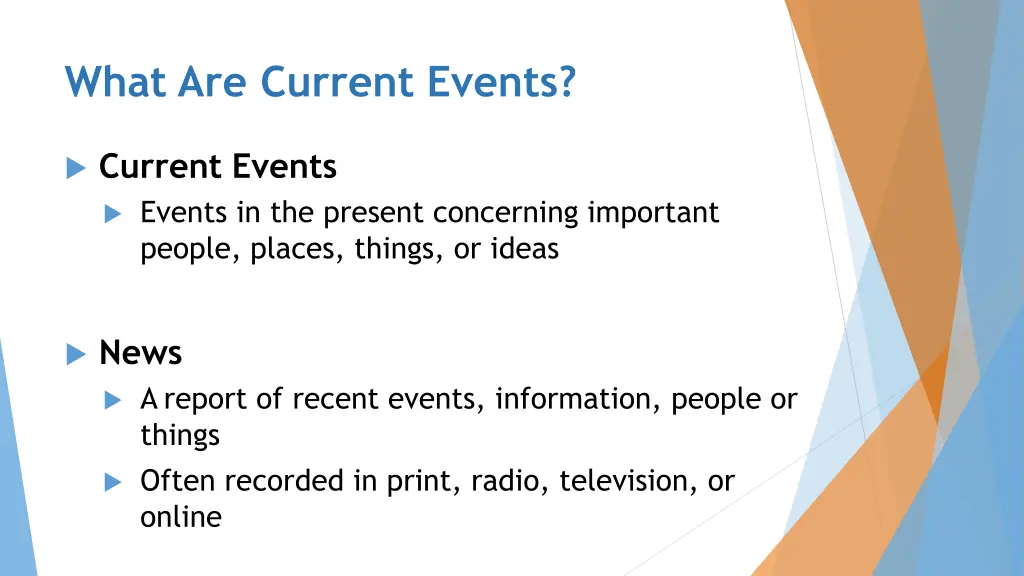 what are current events