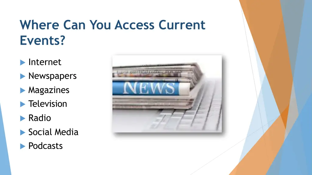 where can you access current events