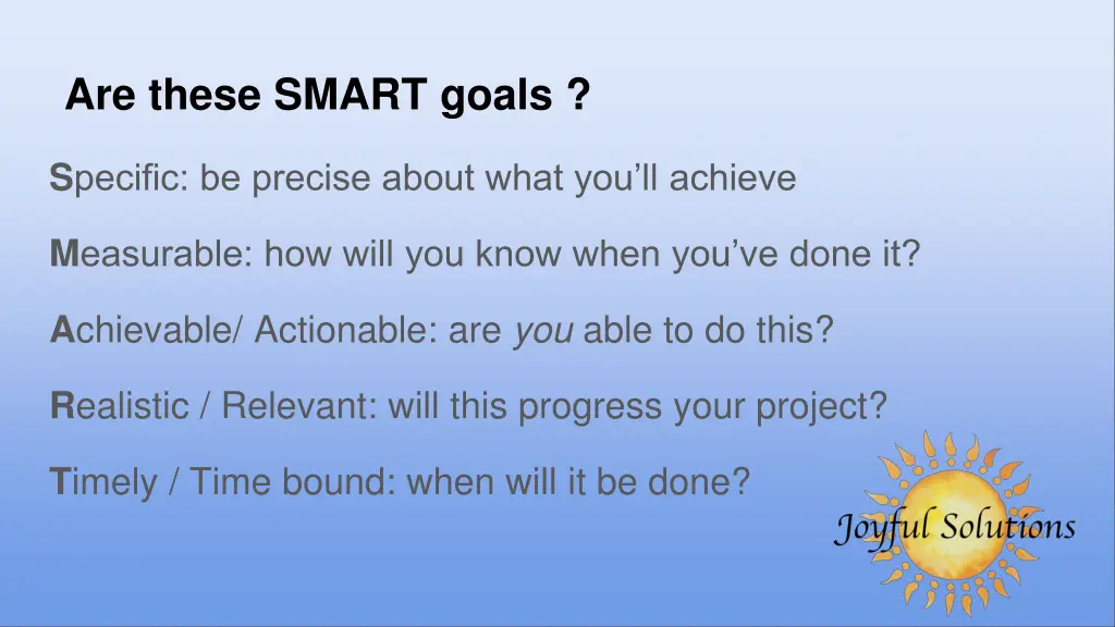 are these smart goals