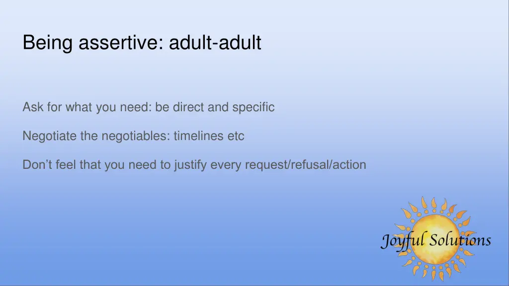 being assertive adult adult