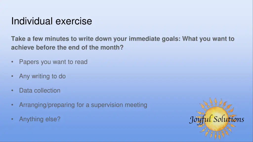 individual exercise