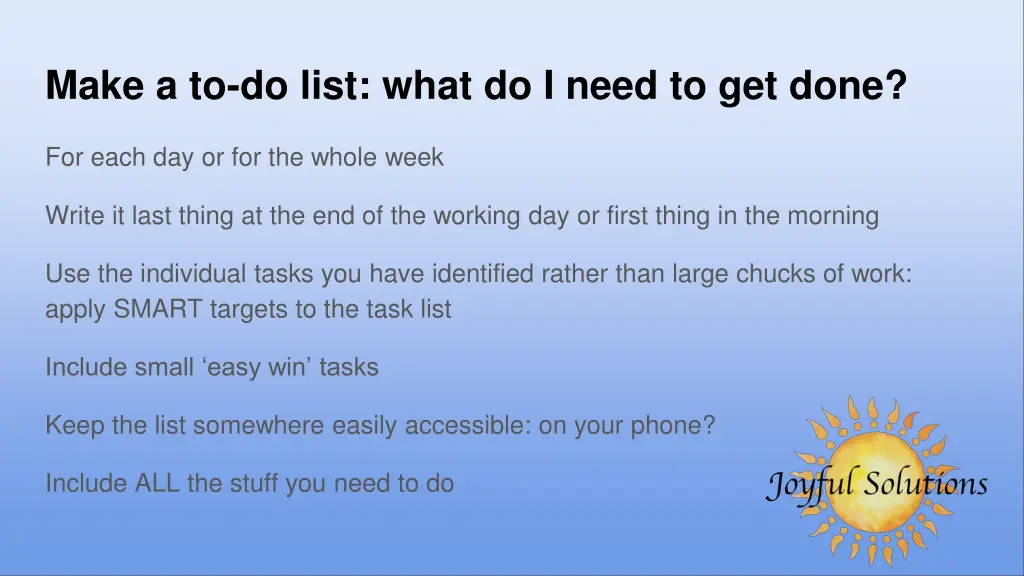 make a to do list what do i need to get done