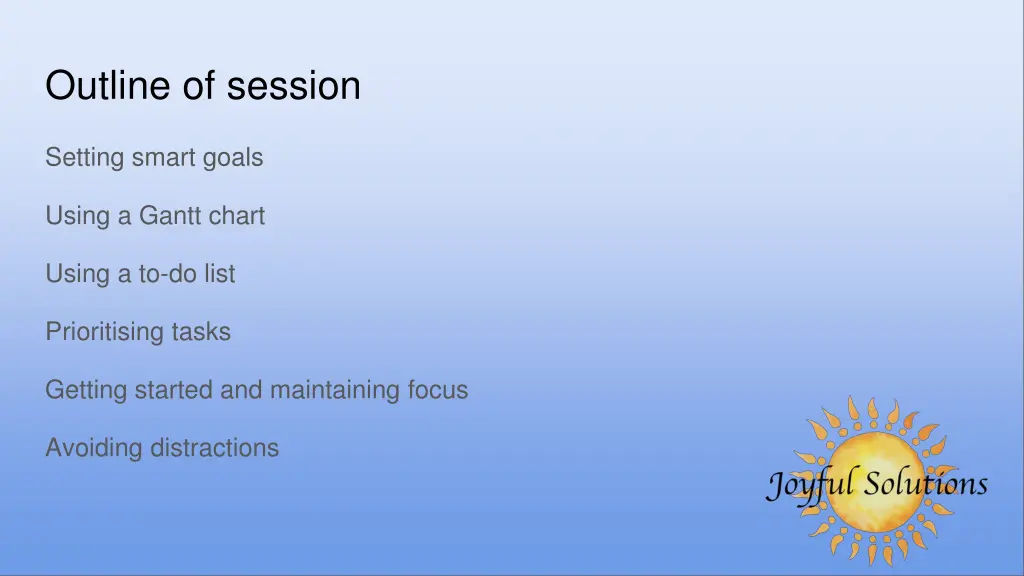 outline of session
